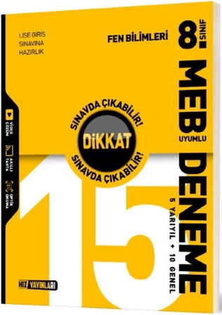 8. Sınıf Fen Bilimleri 15 Deneme Hız Yayınları