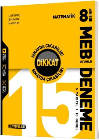 8. Sınıf Matematik 15 Deneme Hız Yayınları