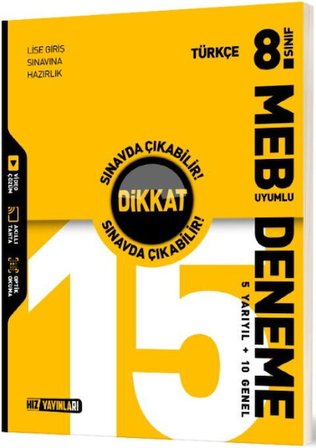 8. Sınıf Türkçe 15 Deneme Hız Yayınları
