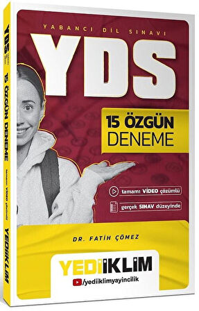 Yediiklim YDS 15 Özgün Deneme Çözümlü - Fatih Çömez Yediiklim Yayınları