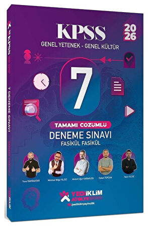 Yediiklim 2026 KPSS Genel Yetenek Genel Kültür Atölye 7 Deneme Fasikül Çözümlü Yediiklim Yayınları