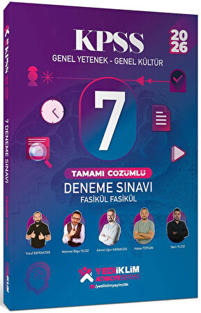 Yediiklim 2026 KPSS Atölye Serisi Genel Yetenek Genel Kültür Fasikül Fasikül 7 Deneme Sınavı Tamamı Çözümlü