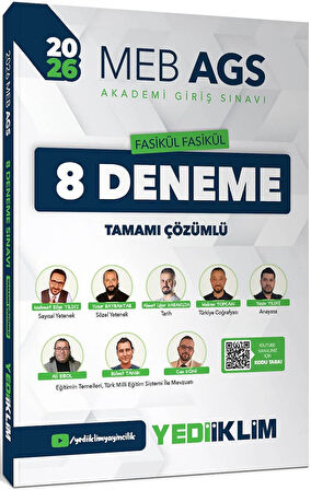 Yediiklim Yayınları 2026 MEB AGS Fasikül Fasikül 8 Deneme Tamamı Çözümlü