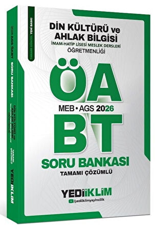 Yediiklim 2026 ÖABT MEB-AGS Din Kültürü ve Ahlak Bilgisi Öğretmenliği Soru Bankası Çözümlü Yediiklim Yayınları