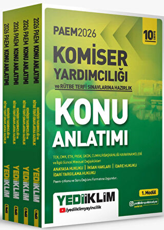 Yediiklim 2026 PAEM Komiser Yardımcılığı ve Rütbe Terfi Sınavlarına Hazırlık Konu Anlatımı Seti 4 Modül