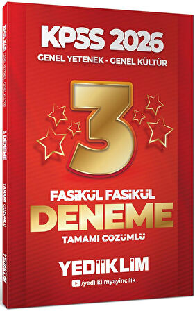 Yediiklim 2026 KPSS Genel Yetenek Genel Kültür Tamamı Çözümlü Fasikül Fasikül 3 Yıldız Deneme