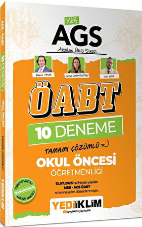 MEB AGS ÖABT Okul Öncesi Öğretmenliği Tamamı Çözümlü 10 Deneme Sınavı Yediiklim