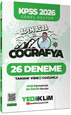 Yediiklim KPSS 2026 Genel Kültür Adem Asra ile Coğrafya Tamamı Video Çözümlü 26 Deneme