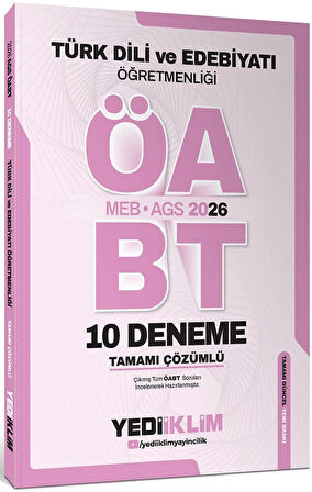Yediiklim AGS ÖABT Türk Dili Ve Edebiyatı Öğretmenliği Tamamı Çözümlü 10 Deneme Sınavı