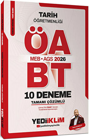 Yediiklim Yayınları 2026 MEB AGS ÖABT Tarih Öğretmenliği Tamamı Çözümlü 10 Deneme