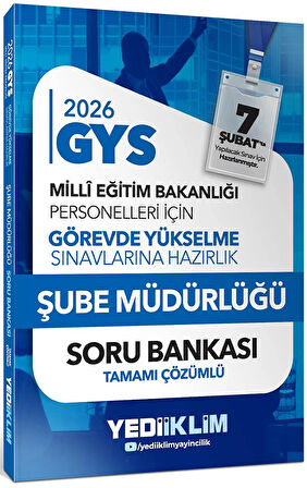 Yediiklim Yayınları 2026 MEB GYS Şube Müdürlüğü Tamamı Çözümlü Soru Bankası