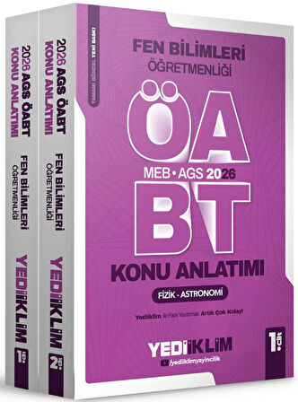 Yediiklim Yayınları 2026 MEB AGS ÖABT Fen Bilimleri Öğretmenliği Konu Anlatımı 2 Cilt