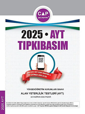 Çap Yayınları 2025 AYT Çıkmış Sorular Tıpkı Basım Çap Yayınları