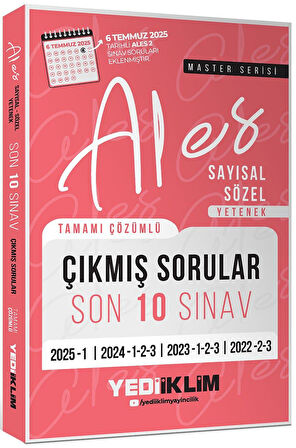 Yediiklim ALES Master Serisi Sayısal Sözel Yetenek Tamamı Çözümlü Son 10 Sınav Çıkmış Sorular