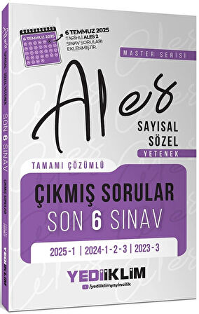 Yediiklim ALES Master Serisi Sayısal Sözel Yetenek Tamamı Çözümlü Son 6 Sınav Çıkmış Sorular