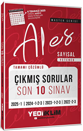 Yediiklim ALES Master Serisi Sayısal Yetenek Tamamı Çözümlü Son 10 Sınav Çıkmış Sorular 