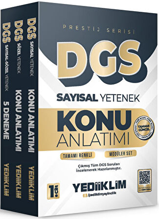 Yediiklim Yayınları 2026 DGS Prestij Serisi Tamamı Renkli Konu Anlatımı Modüler Set 3 Kitap