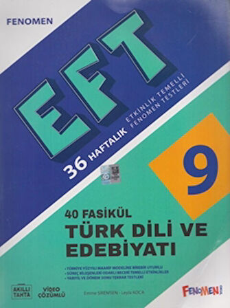 9. Sınıf Türk Dili ve Edebiyatı Etkinlik Temelli Fenomen Testleri 40 Fasikül