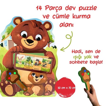 Laf Aramızda Çocuğumun İlk Konuşma Kutusu (14 Parça Puzzle + Konuşma Kartı ve Kitap)