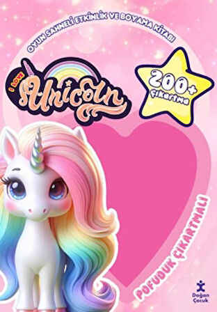 I Love You Unicorn - Pofuduk Çıkartmalı Etkinlik Kitabı