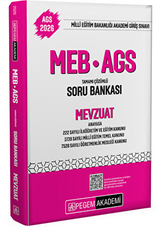 2026 MEB-AGS Soru Bankası Tamamı Çözümlü Mevzuat