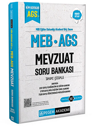 Pegem 2025 MEB-AGS Mevzuat Soru Bankası Çözümlü Pegem Akademi Yayınları