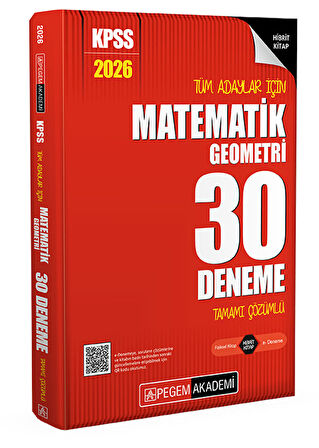 Pegem 2026 KPSS Tüm Adaylar İçin Matematik-Geometri 30 Deneme Tamamı Çözümlü Pegem Yayınları