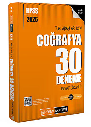 Pegem 2026 KPSS Tüm Adaylar İçin Coğrafya 30 Deneme Çözümlü Pegem Akademi Yayınları