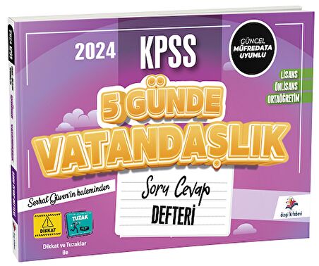 Dizgi Kitap 2024 KPSS 5 Günde Vatandaşlık Soru Cevap Defteri - Serhat Güven Dizgi Kitap 