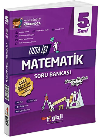 Gizli Yayınları 5. Sınıf Matematik Usta Işi Soru Bankası + Kavram Haritası