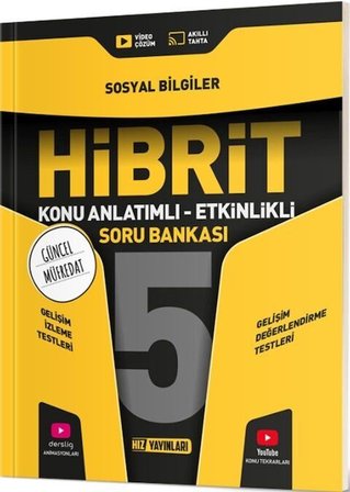 5. Sınıf Sosyal Bilgiler HİBRİT Konu Anlatımlı Etkinlikli Soru Bankası Hız Yayınları