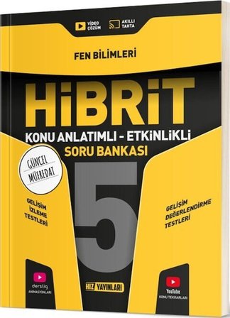 5. Sınıf Fen Bilimleri HİBRİT Konu Anlatımlı Etkinlikli Soru Bankası Hız Yayınları