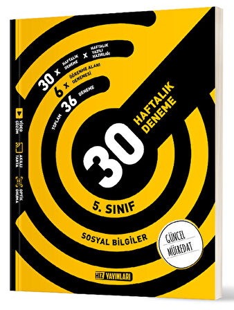 Hız Yayınları 5. Sınıf Sosyal Bilgiler 30 Deneme Hız Yayınları