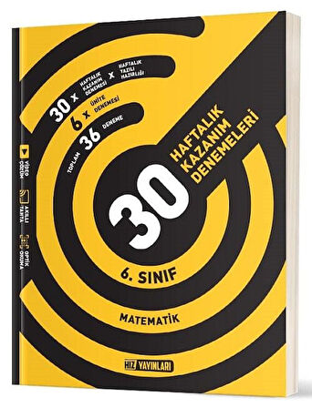 Hız Yayınları 6. Sınıf Matematik 30 Deneme Hız Yayınları