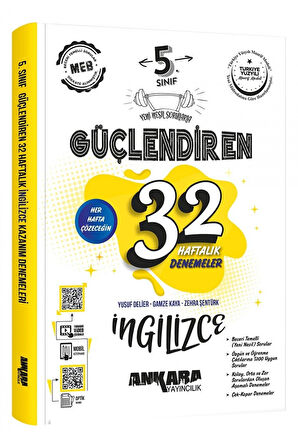 Ankara Yayıncılık 5. Sınıf Güçlendiren 32 Haftalık İngilizce Kazanım Denemeleri