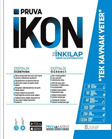 8. Sınıf T.C. İnkılap Tarihi ve Atatürkçülük İkon Konu Anlatımlı Pruva Akademi