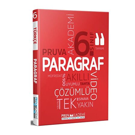 Pruva Akademi 6. Sınıf Paragraf Soru Bankası Video Çözümlü Pruva Akademi