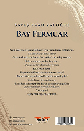 Bay Fermuar - Savaş Kaan Zaloğlu, Perseus Yayınevi,