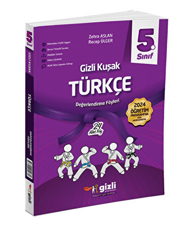 Gizli Yayınları 2025 5. Sınıf Türkçe Değerlendirme Föyleri Gizli Kuşak Serisi