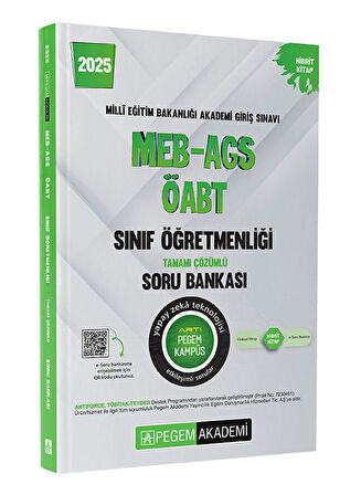 Pegem 2025 MEB AGS ÖABT Sınıf Öğretmenliği Soru Bankası Çözümlü Pegem Akademi Yayınları