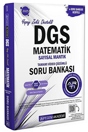 Pegem 2025 DGS Matematik Sayısal Mantık Soru Bankası Çözümlü Pegem Akademi Yayınları