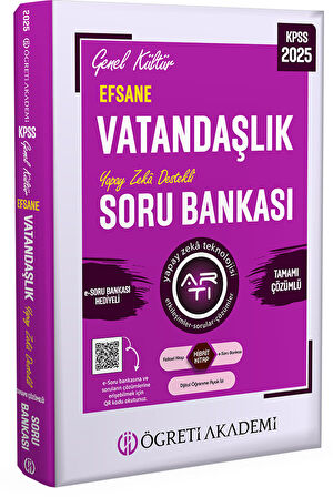 Öğreti 2025 KPSS Genel Kültür Efsane Vatandaşlık Tamamı Çözümlü Soru Bankası Öğreti Akademi