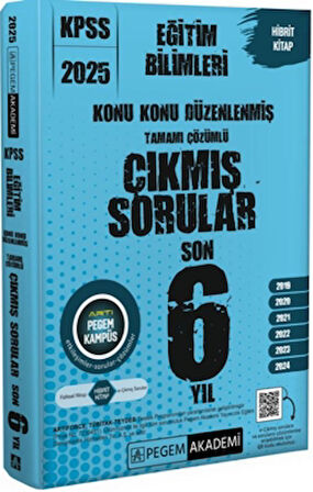 2025 KPSS Eğitim Bilimleri Konu Konu Düzenlenmiş Tamamı Çözümlü Çıkmış Sorular Son 6 Yıl