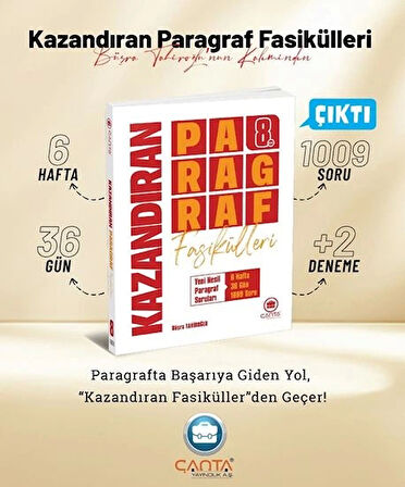 Çanta 8.Sınıf Kazandıran Paragraf Fasikülleri (6 fasikül) + Deneme Sınavı