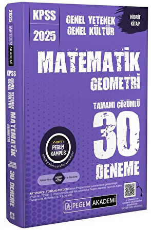 Pegem 2025 KPSS Matematik-Geometri 30 Deneme Çözümlü Pegem Akademi Yayınları