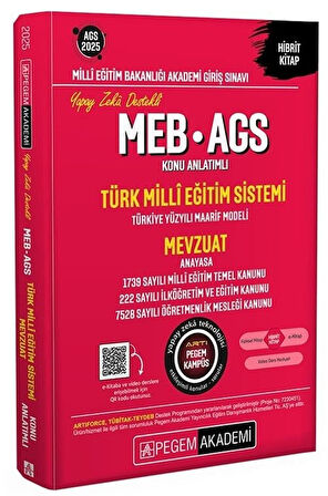 Pegem 2025 MEB-AGS Türk Milli Eğitim Sistemi ve Mevzuat Konu Anlatımlı Pegem Akademi Yayınları