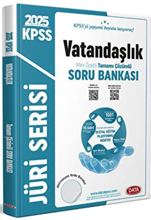 2025 KPSS Vatandaşlık Jüri Serisi Mini Özetli Tamamı Çözümlü Soru Bankası Data Yayınları