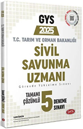 Data 2025 GYS Tarım ve Orman Bakanlığı Sivil Savunma Uzmanı 5 Deneme Çözümlü Data Yayınları