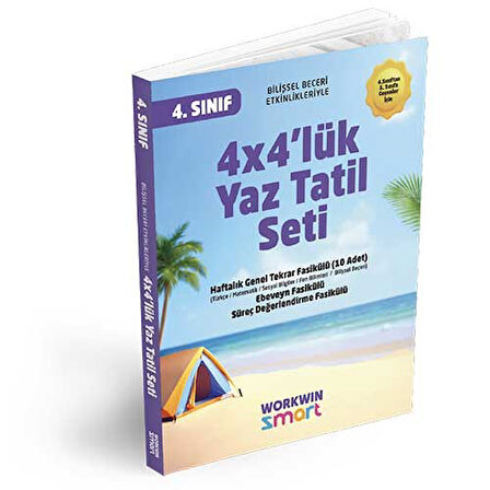 4. Sınıf 4x4'lük Tatil Tekrar Seti | 12 Fasikül+Bilişsel Etkinlikler-2025