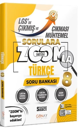 8. Sınıf LGS Türkçe Zoom Serisi Çıkması Muhtemel Soru Bankası Günay Yayınları